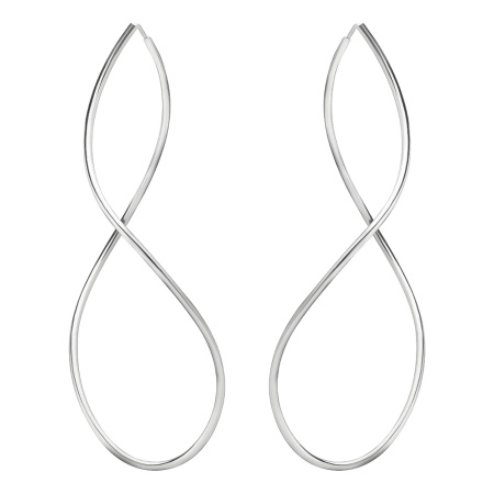 Серебряные серьги-кольца «Восьмёрка» большие