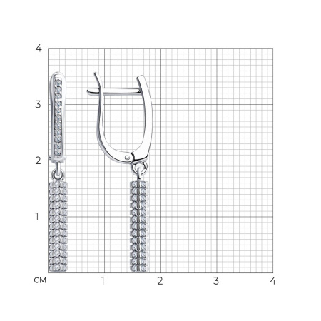 Серьги из серебра с фианитами