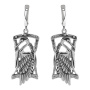 Серьги из серебра 925 Цапля в камышах