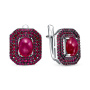 Серьги из серебра с рубинами