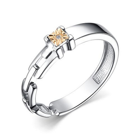 Кольцо из серебра с бриллиантом