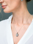 Серебряный кулон с марказитами Swarovski и фианитом на цепи