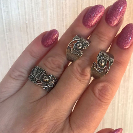 Серебряные серьги «Пион большой»