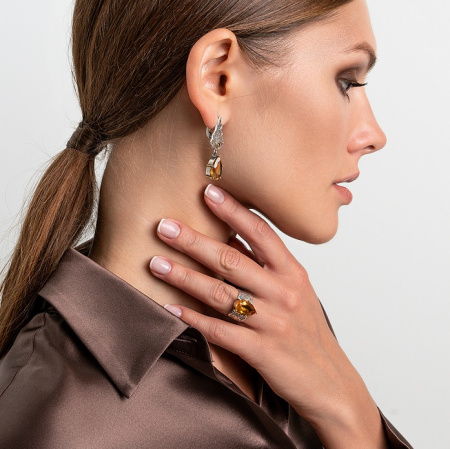 Серебряное кольцо «Медовый Лист»