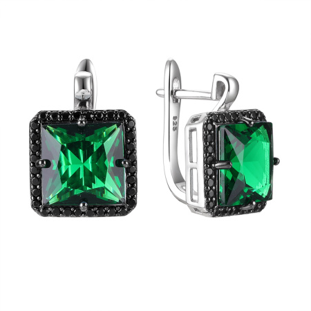 Серьги из серебра с фианитами