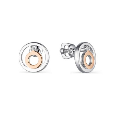 Серебряные серьги с бриллиантами