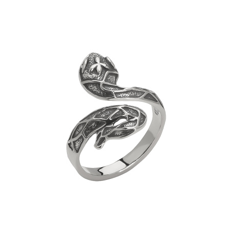 Кольцо серебряное «Змея»