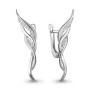 Серьги из серебра с фианитами «Крылья»
