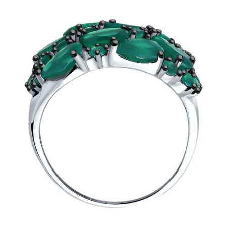 Кольцо из серебра с агатами