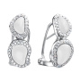 Серьги из серебра 925 пробы с фианитами и агатом
