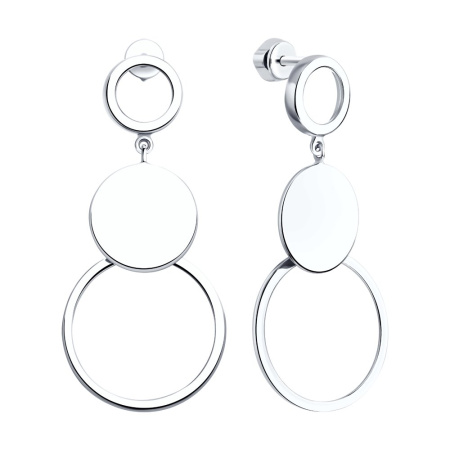 Длинные многоярусные серьги из серебра