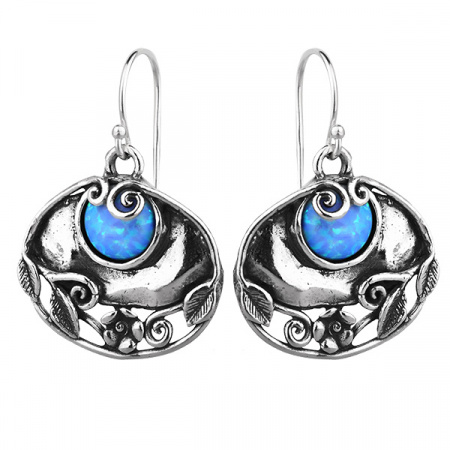 Серебряные серьги с опалом