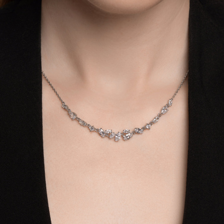 Колье из серебра с фианитами