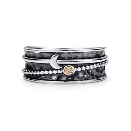 Кольцо из серебра с бриллиантом «Луна»