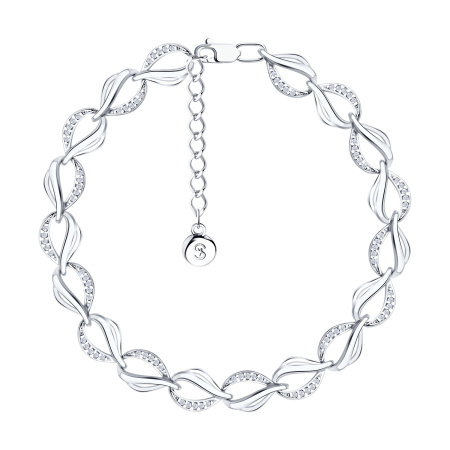 Браслет из серебра с фианитами