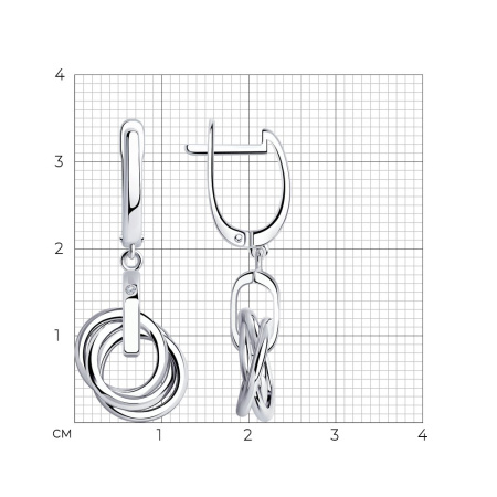 Серьги из серебра с бриллиантами