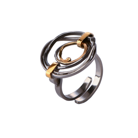 Серебряное кольцо с частичной позолотой