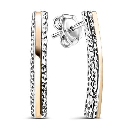 Серьги-гвоздики с позолотой