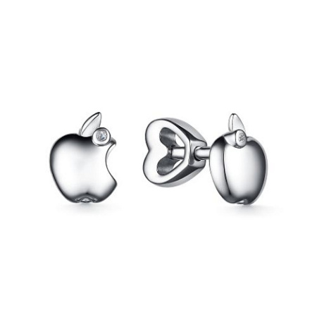 Серьги из серебра с бриллиантом «Яблоко»