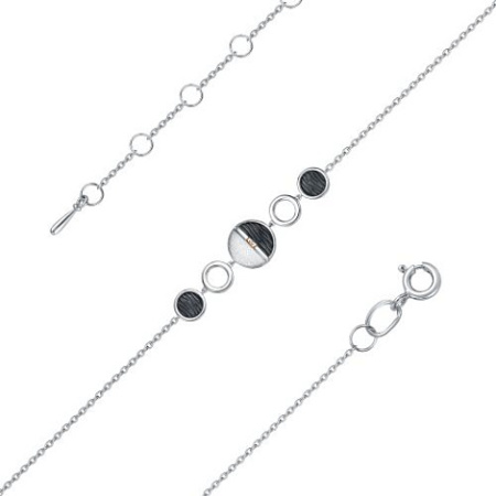 Серебряный браслет с бриллиантом «Дуэт»