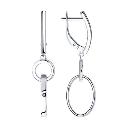 Серьги из серебра с бриллиантами