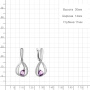 Серебряные серьги с аметистами и фианитами