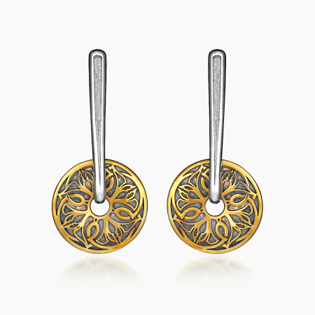 Серьги из серебра с позолотой