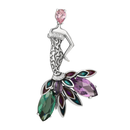 Брошь из серебра с кварцем «Суаре»