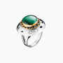 Кольцо из серебра с малахитом