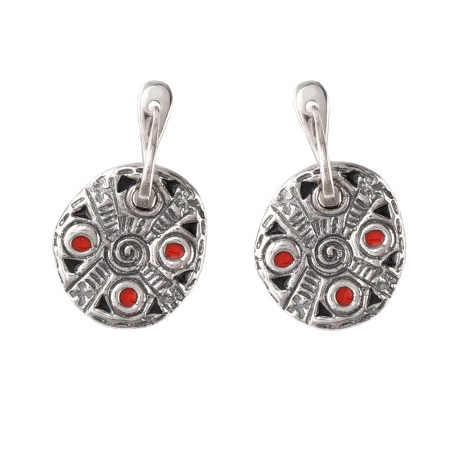 Серебряные серьги с эмалью