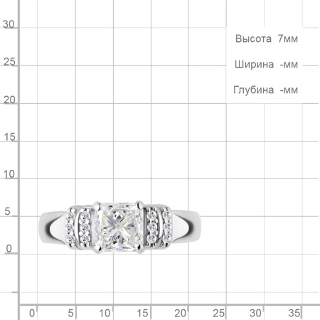 Кольцо из серебра с фианитами