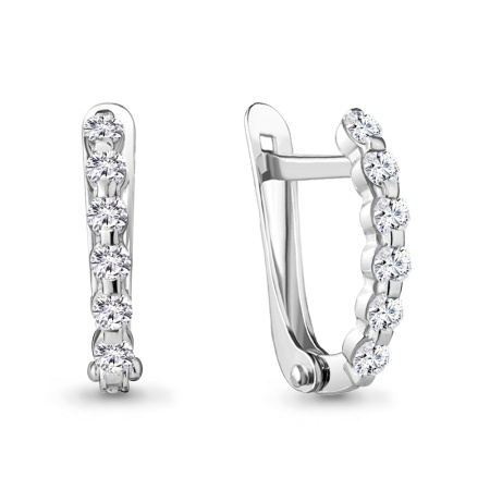 Серебряные серьги с фианитами