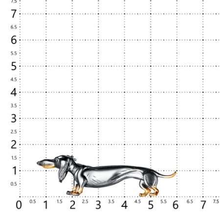Брошь из серебра «Очень длинная собака Такса»