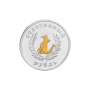 Серебряная монета «Счастливый рубль» на год лошади в позолоте