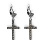 Серьги с марказитами «Кресты» из серебра