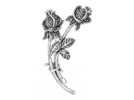 Серебряная брошь «Роза»