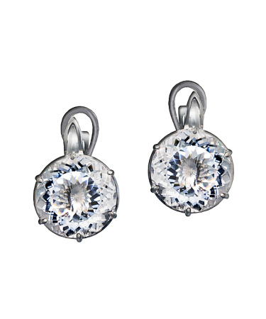 Серьги из серебра с горным хрусталем