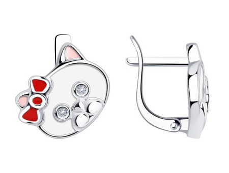 Серьги «Кошечки» с фианитами