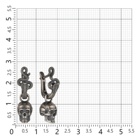 Серьги из серебра «Череп»