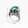 Кольцо из серебра с малахитом «Цветок»