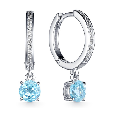 Серьги из серебра с камнем топаз