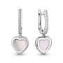 Серьги из серебра с перламутром и фианитами «Сердце»