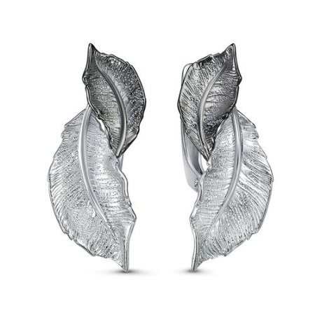 Серьги из серебра «Перо»