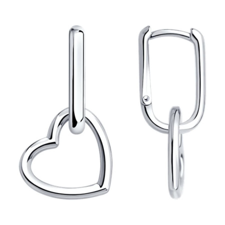Серьги из серебра «Сердце»