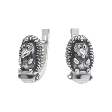 Серьги из серебра ежик «Занято!»