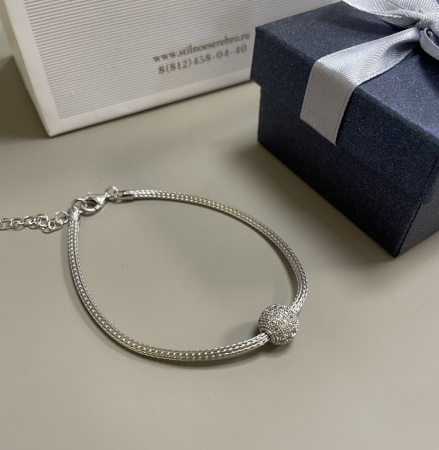 Браслет из серебра с фианитами «Шар»