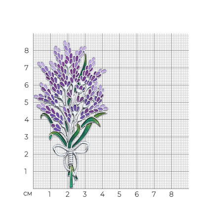 Серебряная брошь с эмалью «Лаванда»