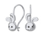 Серебряные детские серьги «Зайки» с эмалью