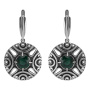 Серьги из серебра 925 с зеленым празиолитом Шаман