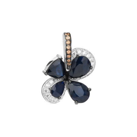 Серебряная подвеска с сапфирами и фианитами